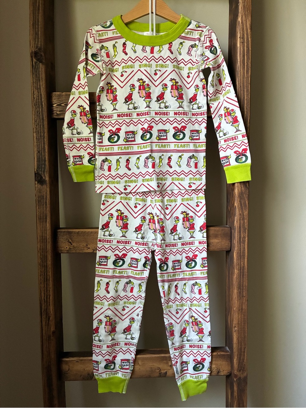Hanna Andersson Grinch Christmas Pajamas Kids US Size 5 110cm Organic Cotton